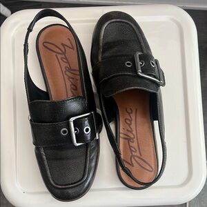 Zodiac Black Slingback Loafers with Buckle